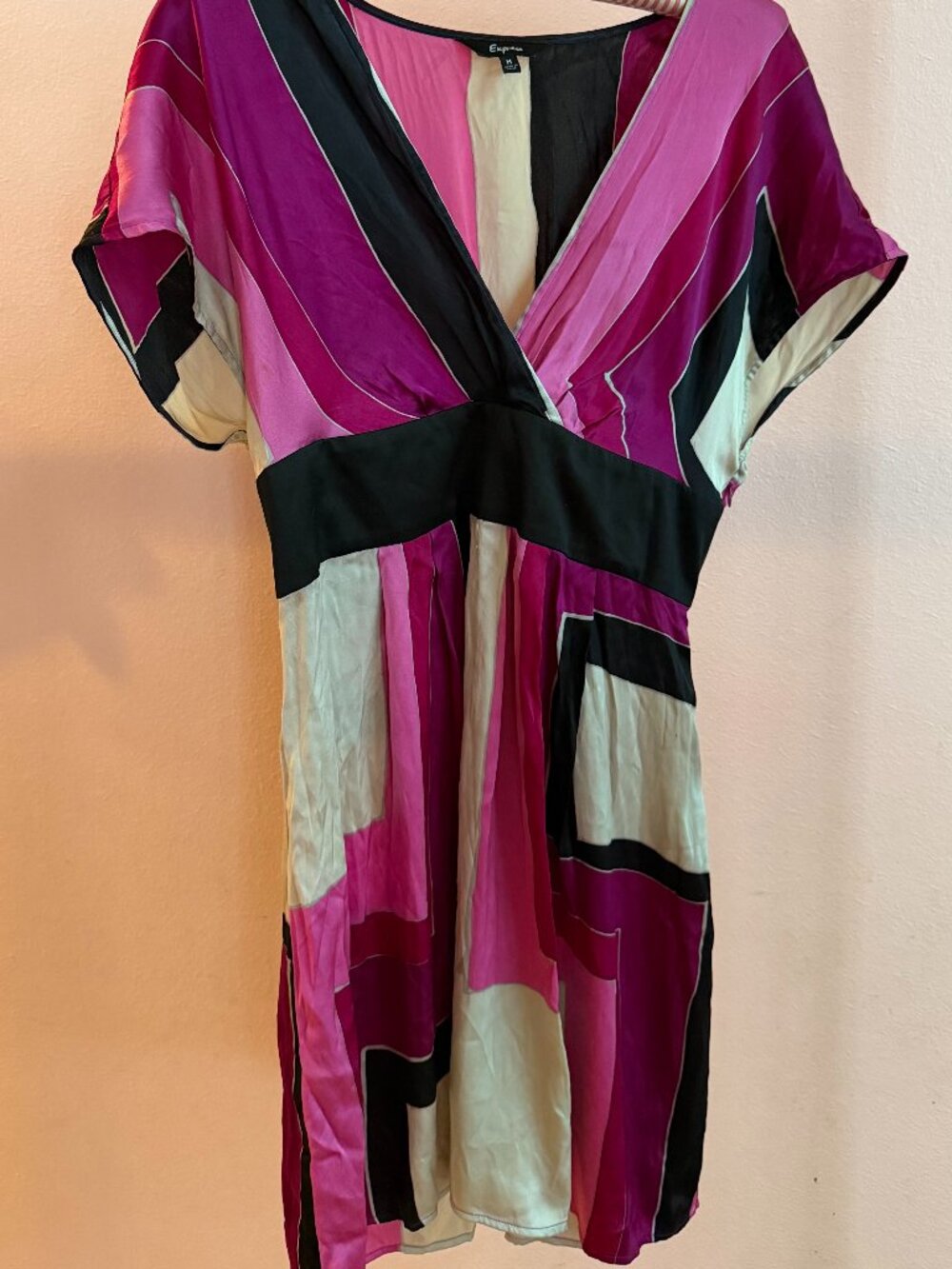 Genuine Silk Colorblock Dress